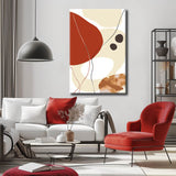 Painting by numbers minimalism drawing and colorful leaves