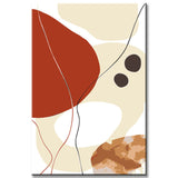 Painting by numbers minimalism drawing and colorful leaves