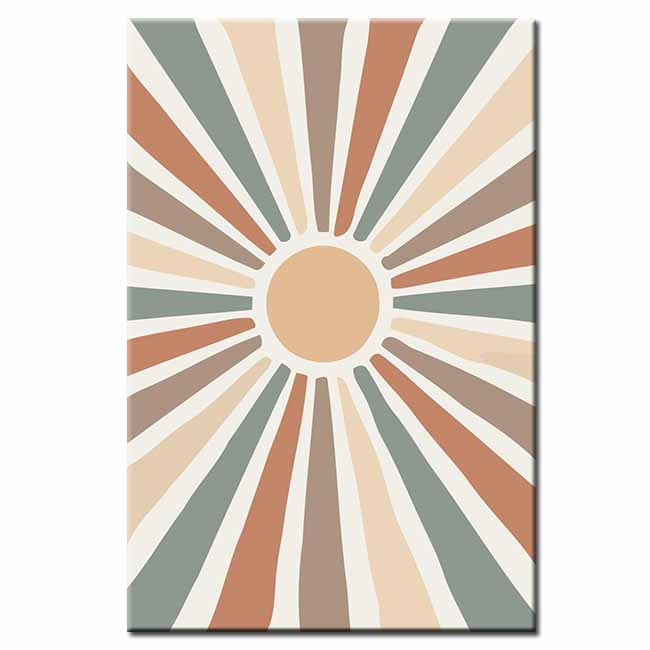 Painting by Numbers Art Minimalism Colorful Sun Rays