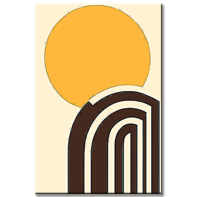 Painting by Numbers Art Minimalism Sun and Black Lines