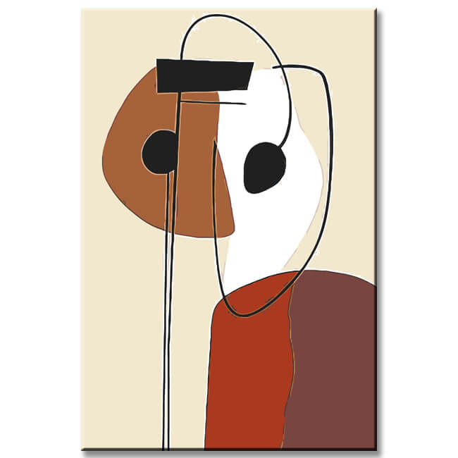 Painting by Numbers Art Minimalism Line Drawing Man with Hat and Cane