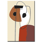 Painting by Numbers Art Minimalism Line Drawing Man with Hat and Cane