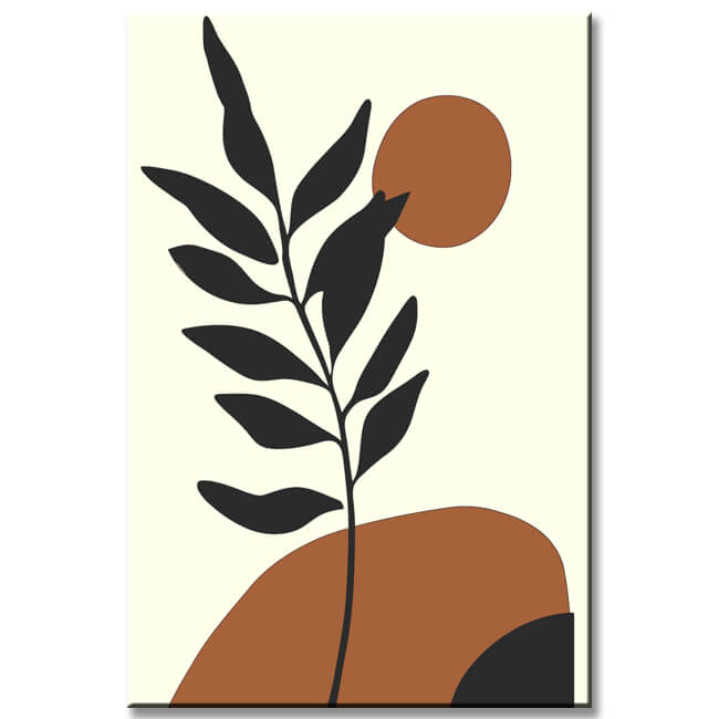 Painting by Numbers Art Minimalism Plant with Mountains and and Sun