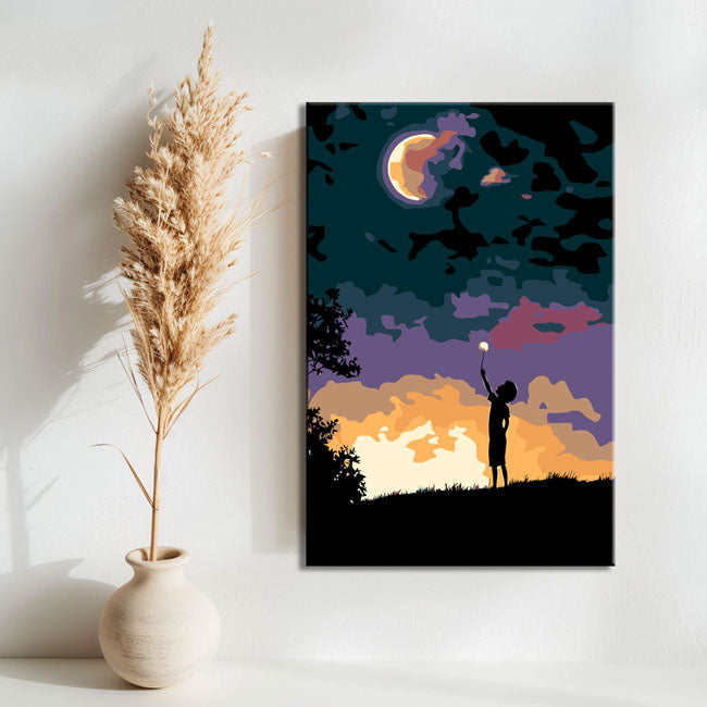 Painting by Numbers Art Picture Child with Cloud in The Mood