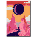 Painting by Numbers Art Solar Eclipse in The Pink Mountains