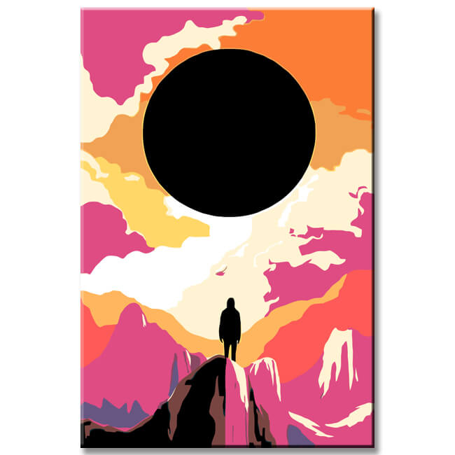 Painting by Numbers Art Solar Eclipse in The Pink Mountains