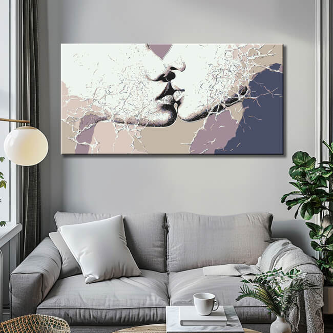 Painting by Numbers Art Two Kissing Mouths