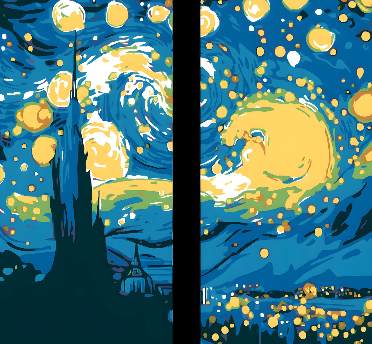 Painting by Numbers Art Abstract Art Starry Night Two-Part