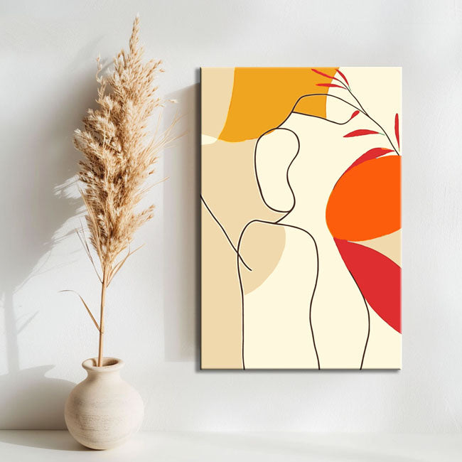 Paint by Numbers Minimalism Line Drawing Woman Silhouette