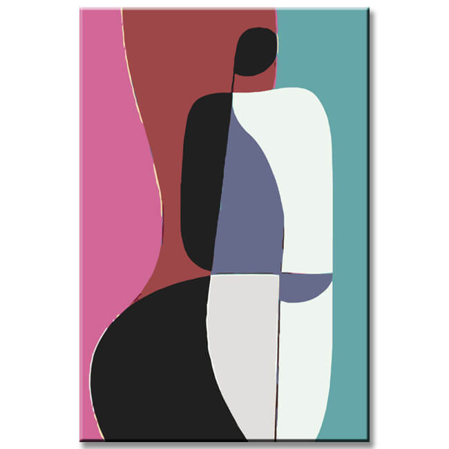 Painting by Numbers Minimalism Black and White Figure