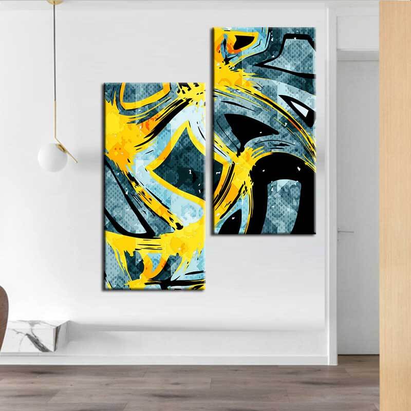 Painting by Numbers Abstract Art Creative 2-Panel