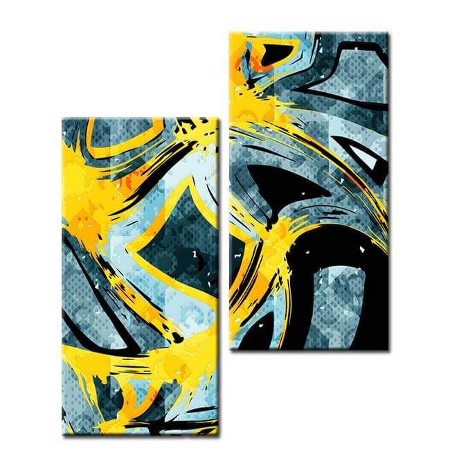 Painting by Numbers Abstract Art Creative 2-Panel