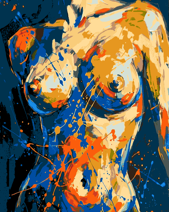 Painting by Numbers Art Nude Woman Two-Tone