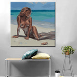 Painting by Numbers Art Nude Naked Woman on The Beach