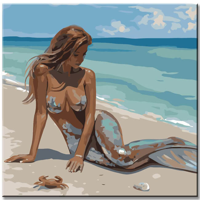Painting by Numbers Art Nude Naked Woman on The Beach