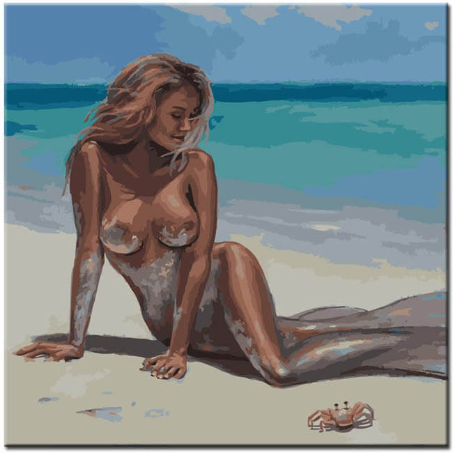 Painting by Numbers Art Nude Naked Woman on The Beach