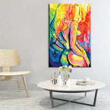Painting by Numbers Art Nude Naked Woman From Behind in Bright Colorful Colors