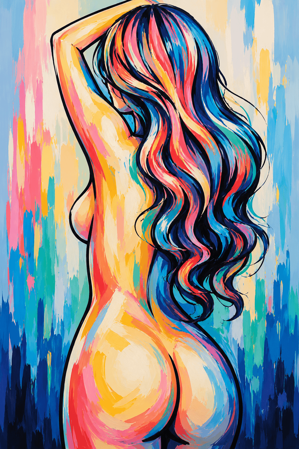 Painting by Numbers Art Nude Naked Woman From Behind