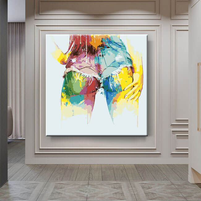 Painting by Numbers Nude Art Colored Bottom