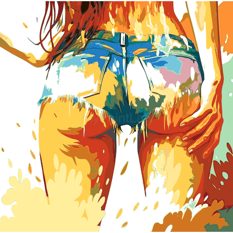 Painting by Numbers Nude Art Colored Bottom