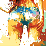 Painting by Numbers Nude Art Colored Bottom