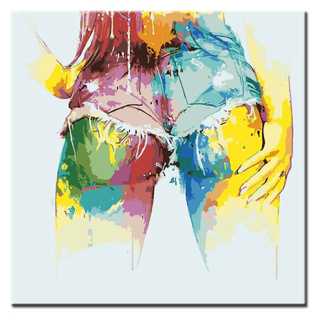 Painting by Numbers Nude Art Colored Bottom