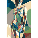 nude woman geometric elegant