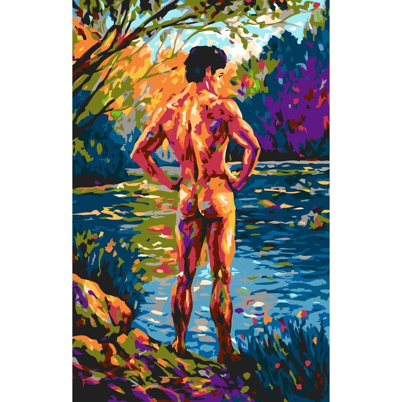 nude man modern colorful