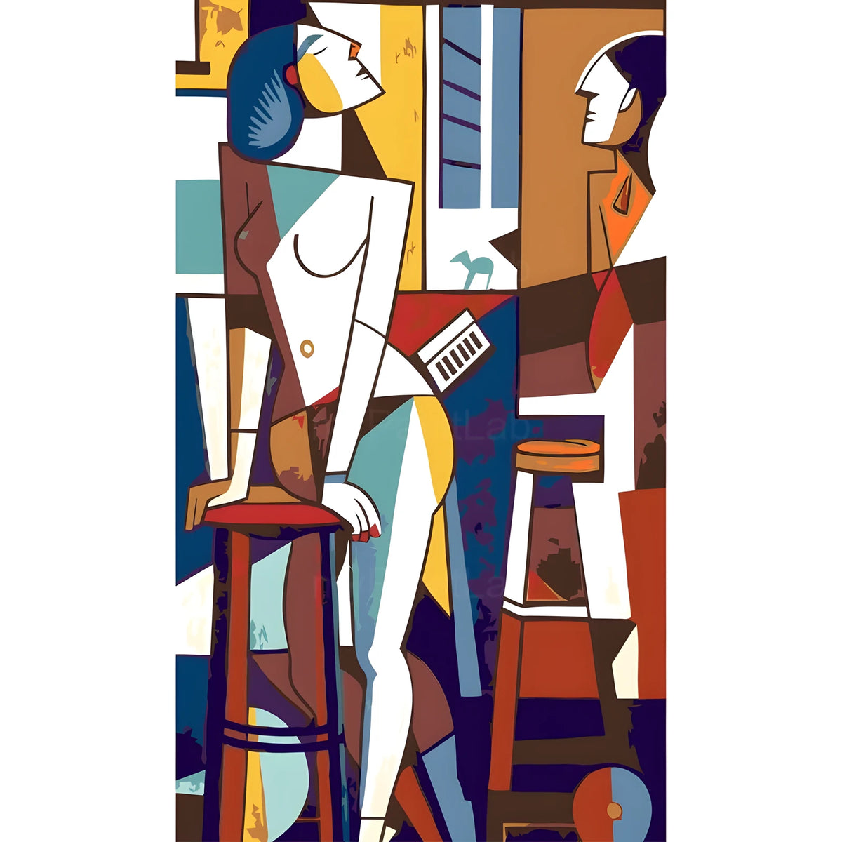 DIY Paint by Numbers Nude Two Women Geometry Modern Kit