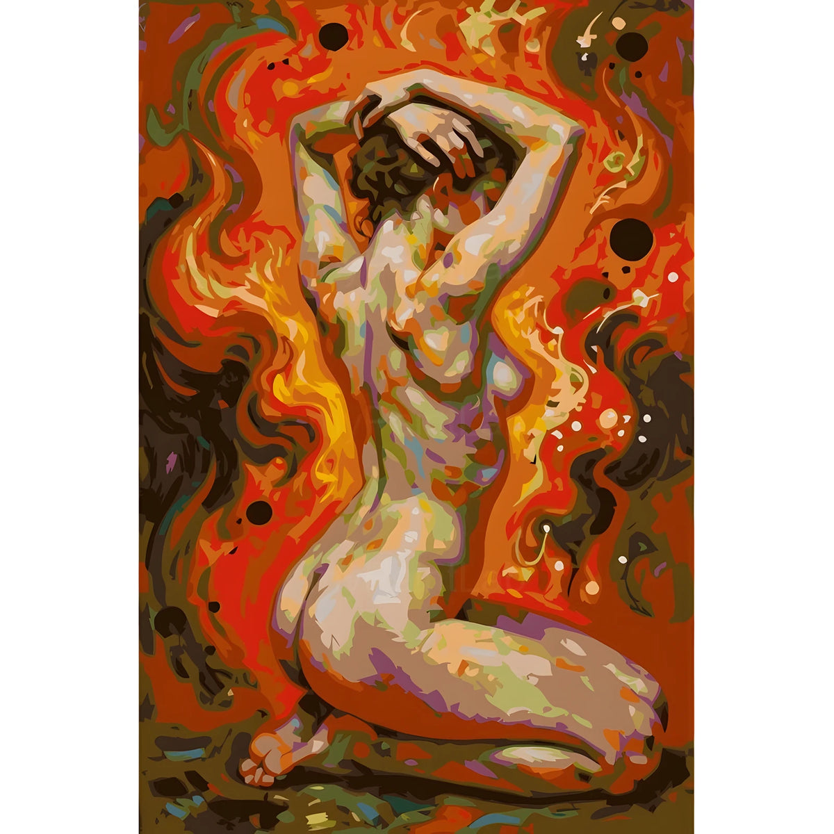 DIY Paint by Numbers Nude Woman Abstract Farben Explosion Kit