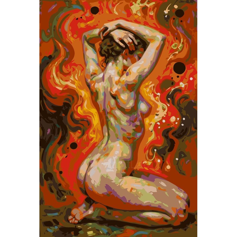 Paint by Numbers nude woman abstract colorful