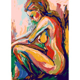 Paint by Numbers nude woman abstract colorful