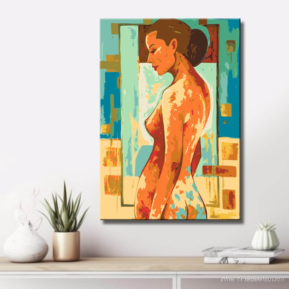 Paint by Numbers nude woman modern colorful DIY art wall decor modern artwork