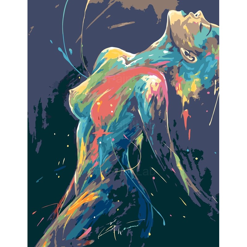 Paint by Numbers nude woman abstract