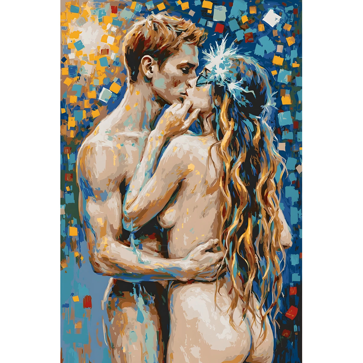 DIY Paint by Numbers Nude Couple Kiss Embrace Modern Kit