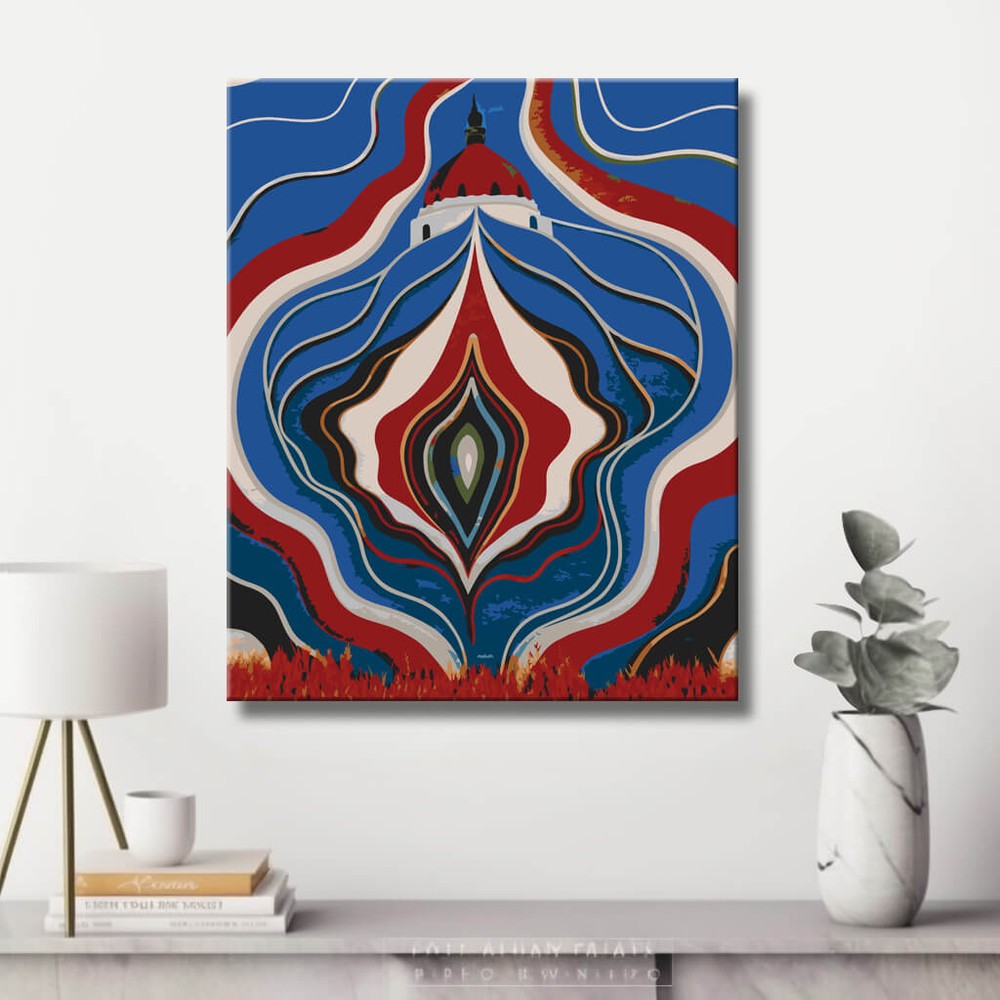 Paint by Numbers abstract architecture DIY art wall decor modern artwork