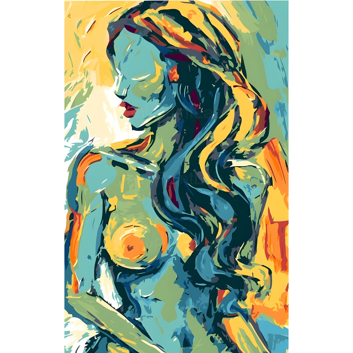 DIY Paint by Numbers Nude Woman Colorful Portrait Kit