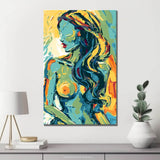 Paint by Numbers nude woman portrait colorful DIY art wall decor modern artwork