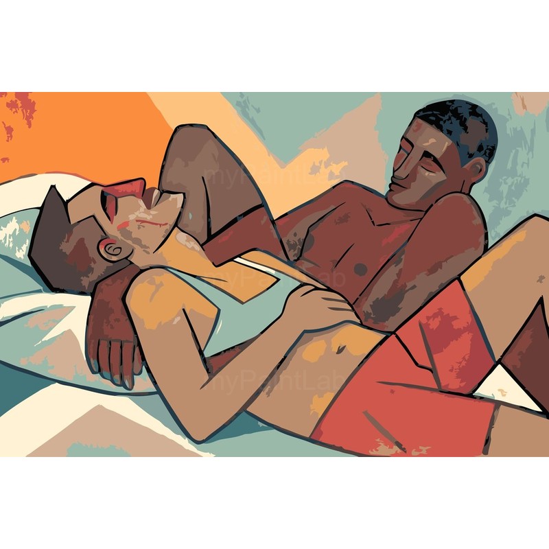 Paint by Numbers nude couple lying