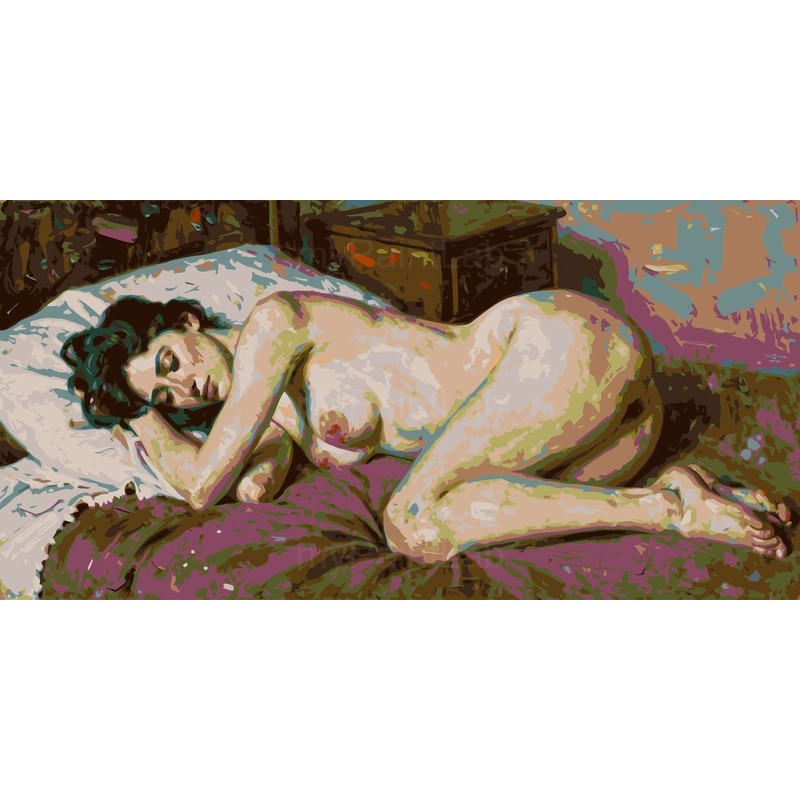 Paint by Numbers nude woman lying sleeping