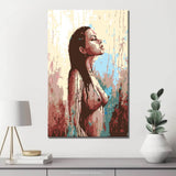 Paint by Numbers nude woman profile abstract DIY art wall decor modern artwork
