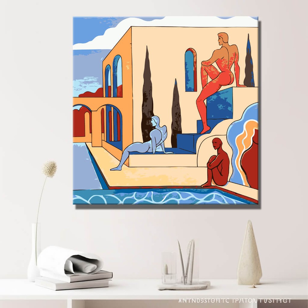 Paint by Numbers nude figures architecture DIY art wall decor modern artwork