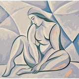 Paint by Numbers nude woman sitting minimalist