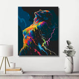 Paint by Numbers nude woman colorful dynamic DIY art wall decor modern artwork