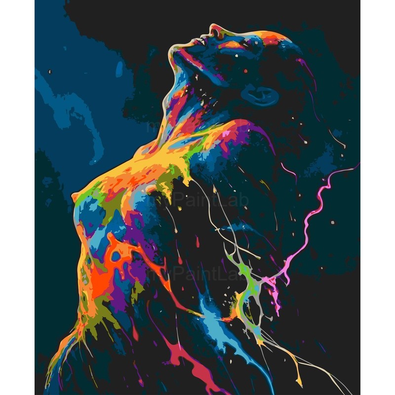 Paint by Numbers nude woman colorful dynamic