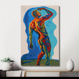 Paint by Numbers nude man colorful dynamic DIY art wall decor modern artwork