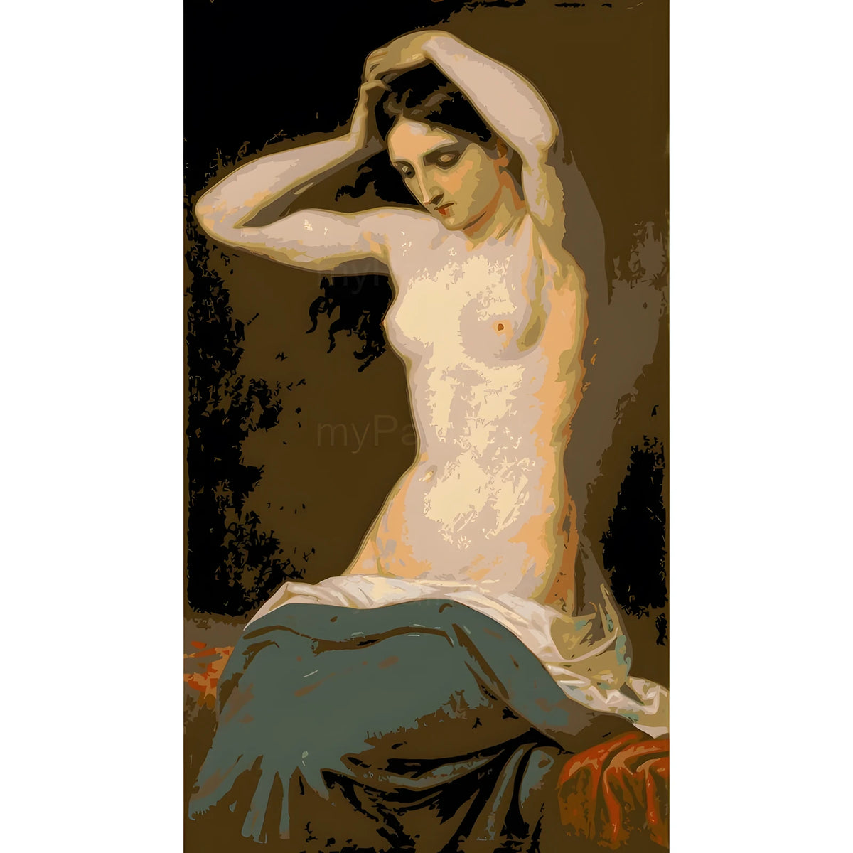 DIY Paint by Numbers Nude Woman Classic Sitting Kit