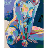 Paint by Numbers nude woman abstract blue sitting