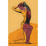 DIY Paint by Numbers Nude Woman Kneeling Minimalist Orange Kit