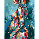 DIY Paint by Numbers Nude Woman Colorful Abstract Vibrant Modern Art